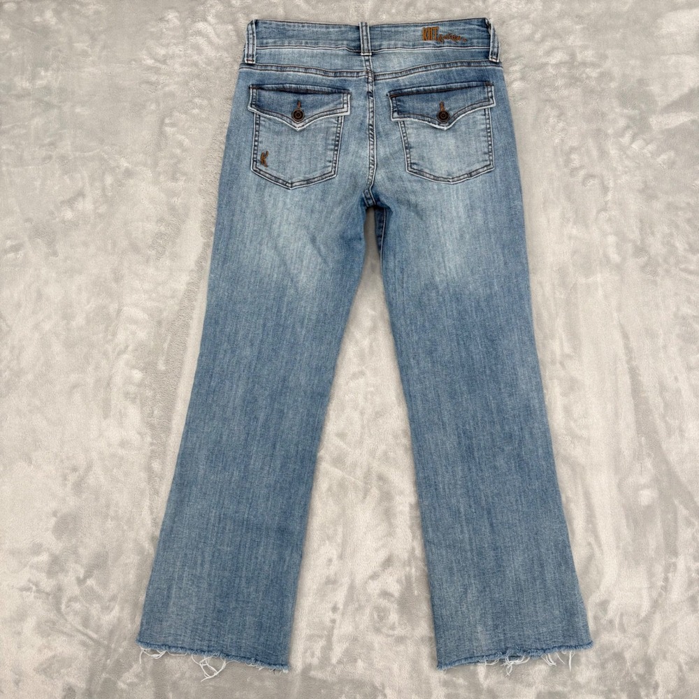 Kut from the Kloth Jeans Women 6 (28x27) Nikki Ankle Flare Raw Hem Flap Pockets - Picture 10 of 14